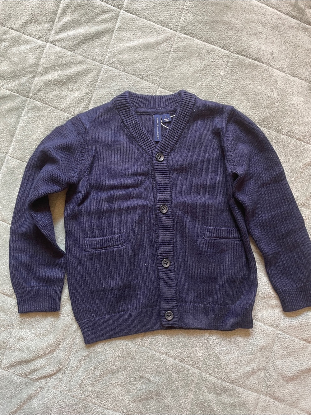 Janie and Jack Navy V-Neck Button Cardigan NWT